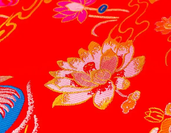 75x100 см две Мандариновые утки дизайн жаккардовая парча полиэстер ткани для китайского свадебного платья