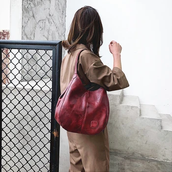 

YOUSE Vintage Fashion Designers Handbags Bucket Bag Stitching Ladies Soft Leather Brand Portable Female Bag Shoulder Bags Women