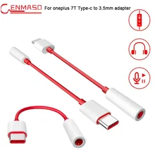 Для Oneplus 7T type-C до 3,5 мм Кабель-адаптер для наушников для Oneplus 6T 7T Pro Male To 3,5 AUX аудио Женский Кабель-конвертер