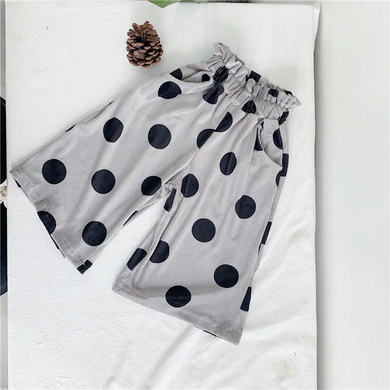 

new children clothing autumn 2019 baby girls Korean cotton wide legged trousers kids loose dot pants