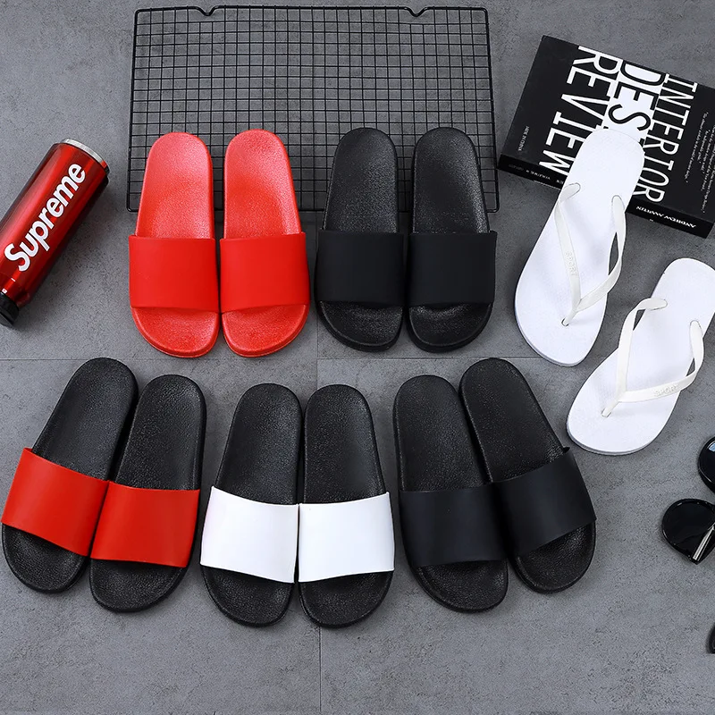 

New Style Men And Women Couples Slipper Summer Logo at Will Pattern Slipper Indoors And Outdoors Sandals