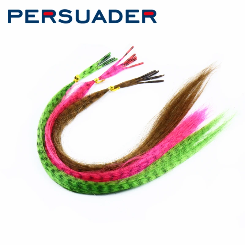 10 Colori Opzionali Zebra Grizzly Fly Legare Fibre Di Pesciolino Nero Barrato Fibre Sintetiche Per Capelli Luccio Stelle Filanti Volare Legando Materi