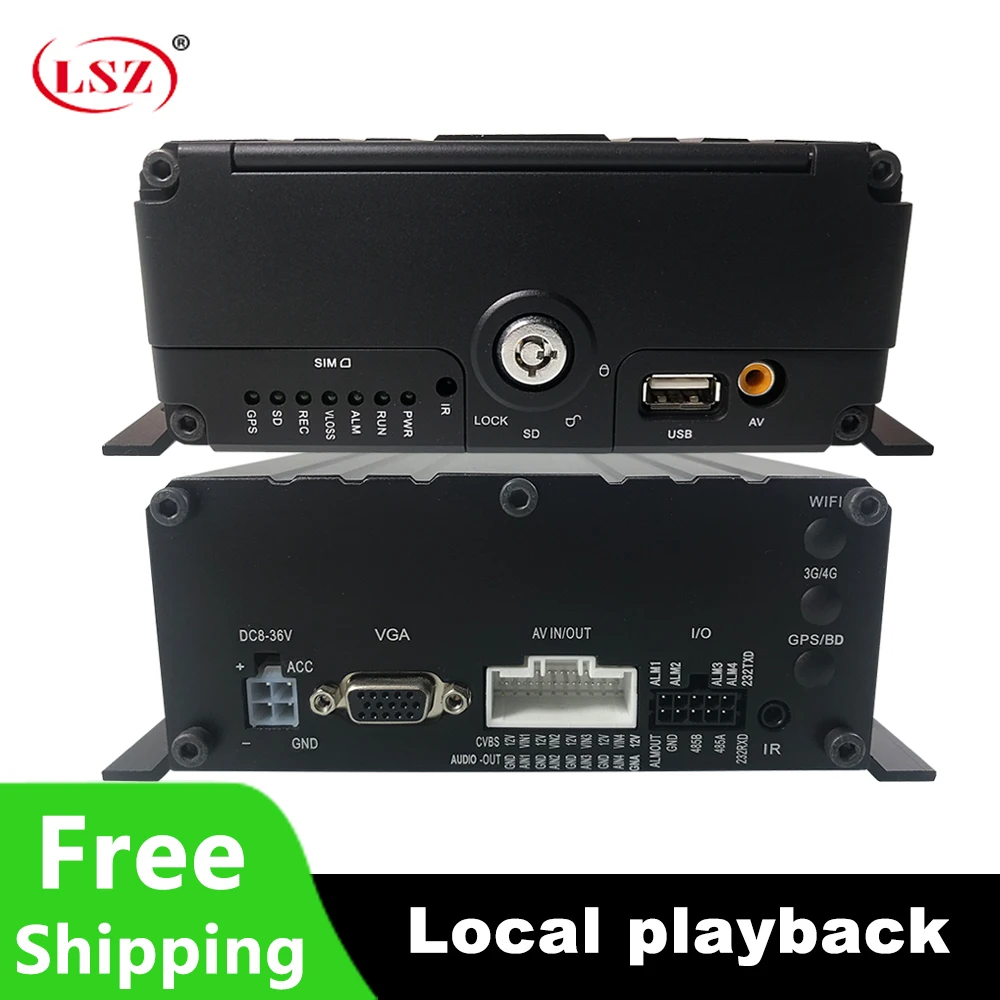 

LSZ Mobile Dvr 4CH AHD 1080P MDVR Monitor Truck Wide Voltage DC8V-36V PAL / NTSC