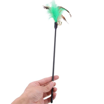

60CM Cat Toy Funny Cat Stick With Small Bell Feathers Playing Rod Toys Pet Product Random Color SEC88