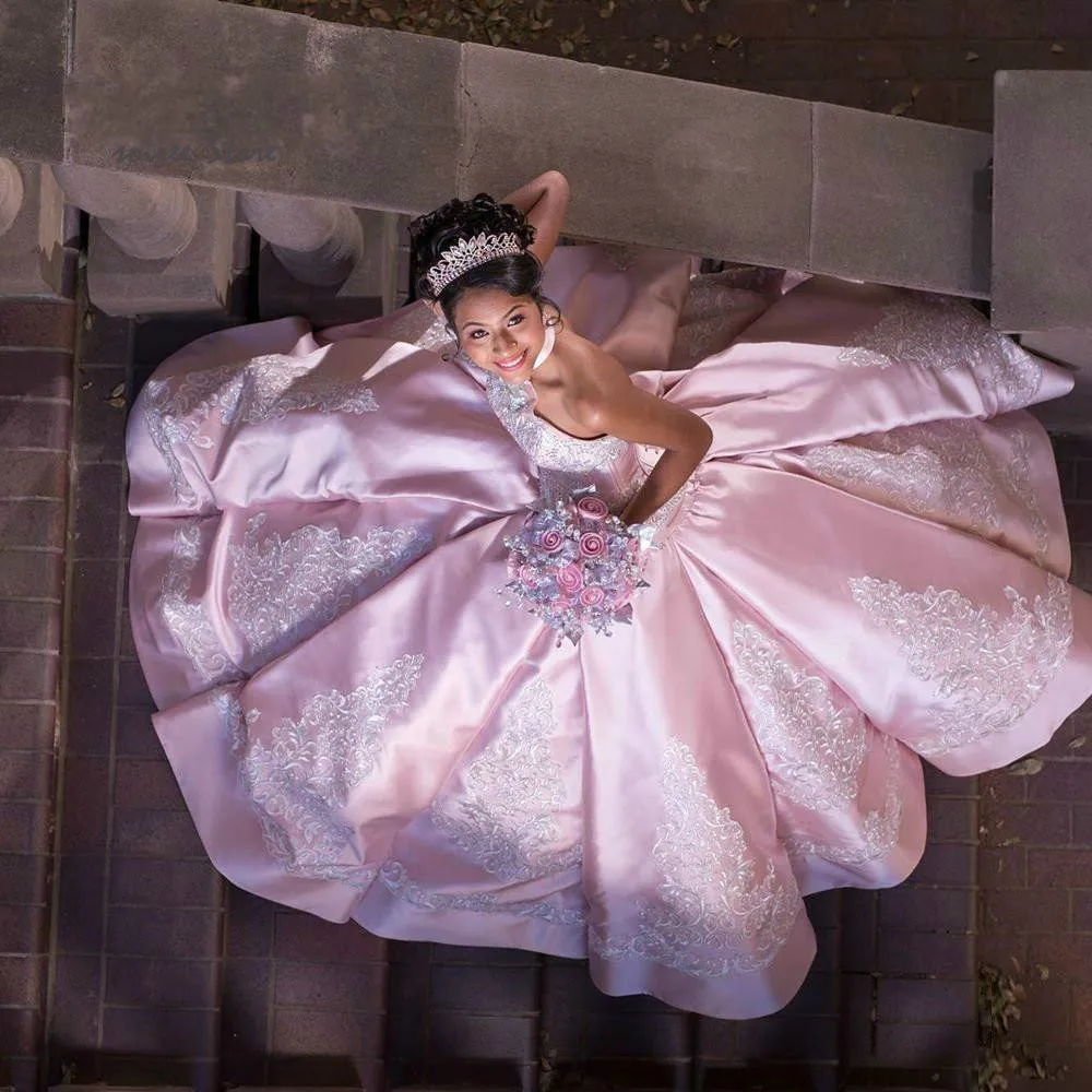 high-neck-quinceanera-dresses-pink-satin (1)