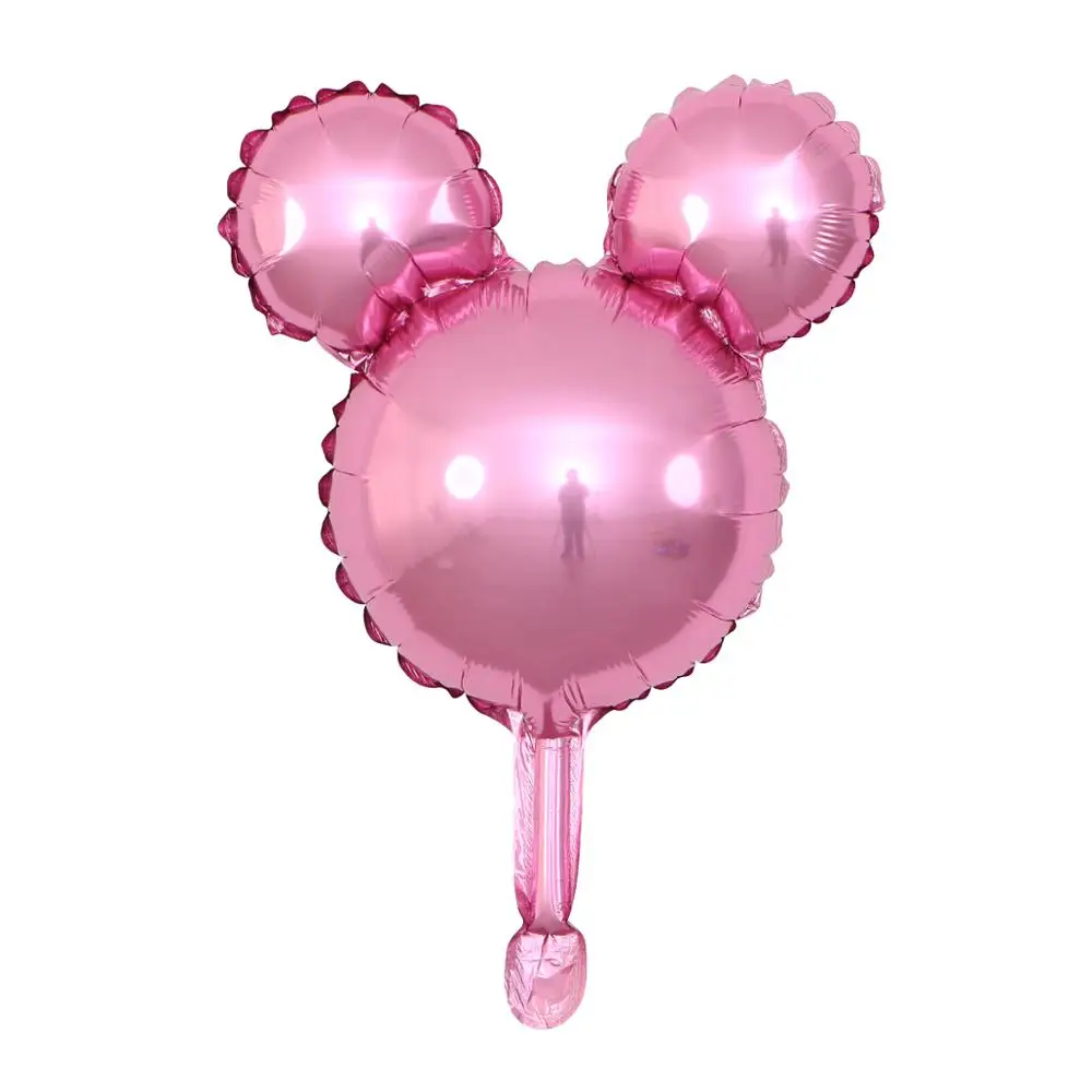 GIHOO 114 см Микки Минни фольгированные воздушные шары мультфильм с днем рождения украшения Детские игрушки большой красный бант детский душ - Цвет: 2pcs pink