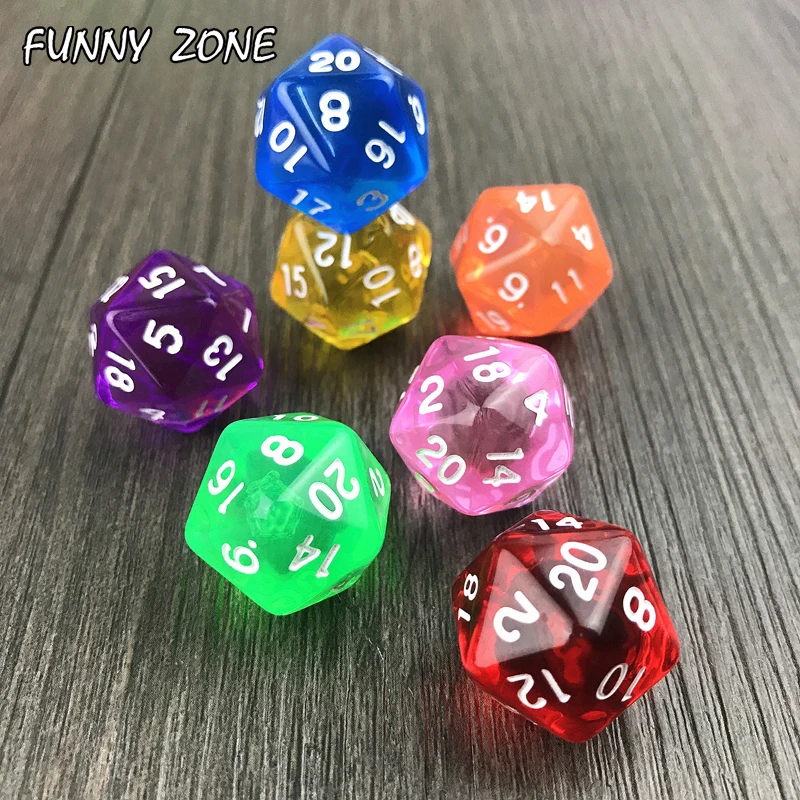 Dnd Polyhedral D20 10 шт./компл. высококачественные прозрачные/Прозрачные Цифровые кости