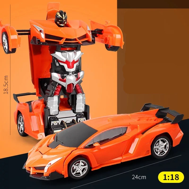 Orange Трансформатор RC 2 в 1 RC автомобиль Вождение спортивные автомобили привод трансформации модели роботов Дистанционное управление автомобиль RC боевые игрушки подарок - Цвет: Orange