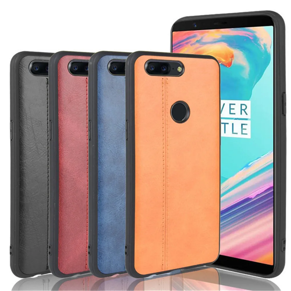 Чехол для OnePlus 5 T роскошная телячья кожа искусственная жесткая задняя крышка