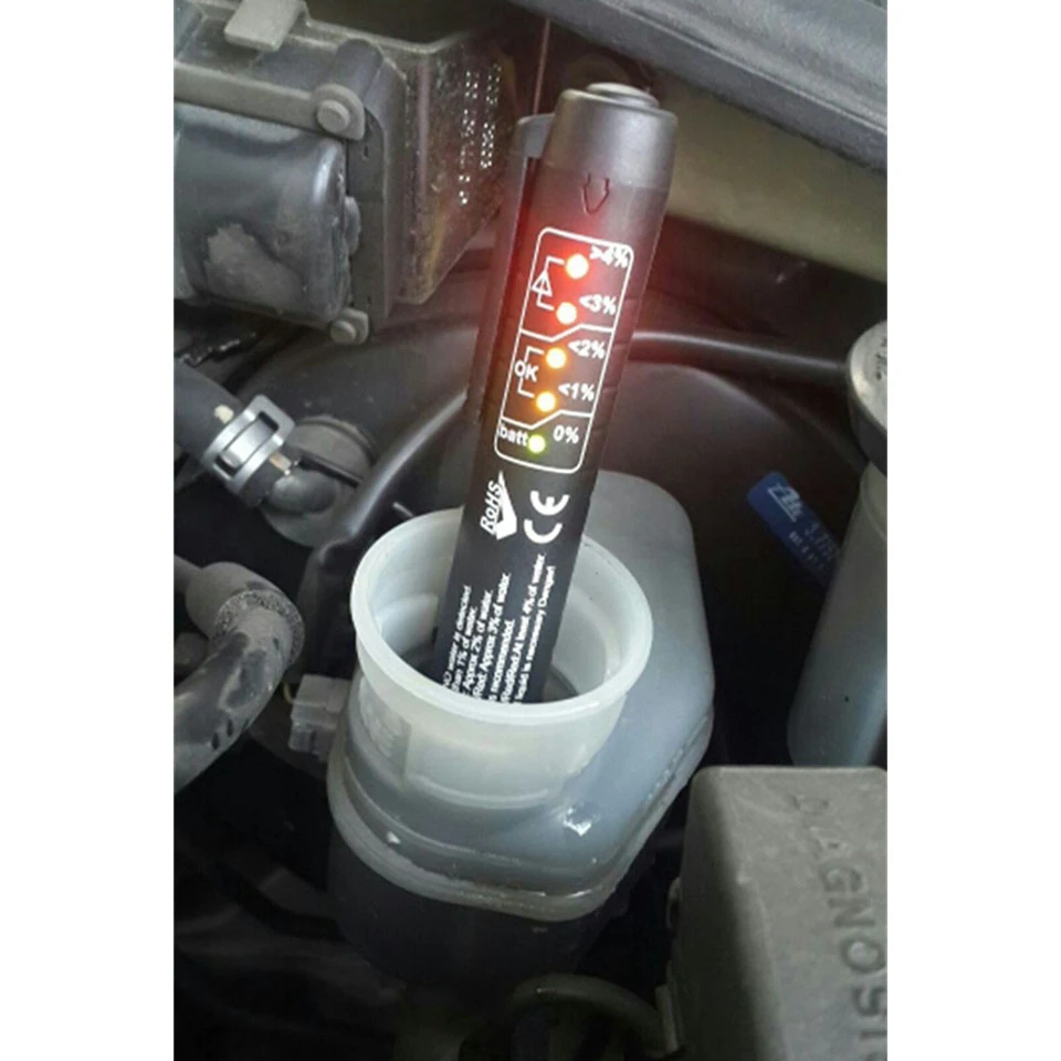 Мини-тестер, автомобильный тестер тормозной жидкости для Dot3/DOT4, батарея, жидкое цифровое тестирование, 5LED индикатор, влага, вода, компактный