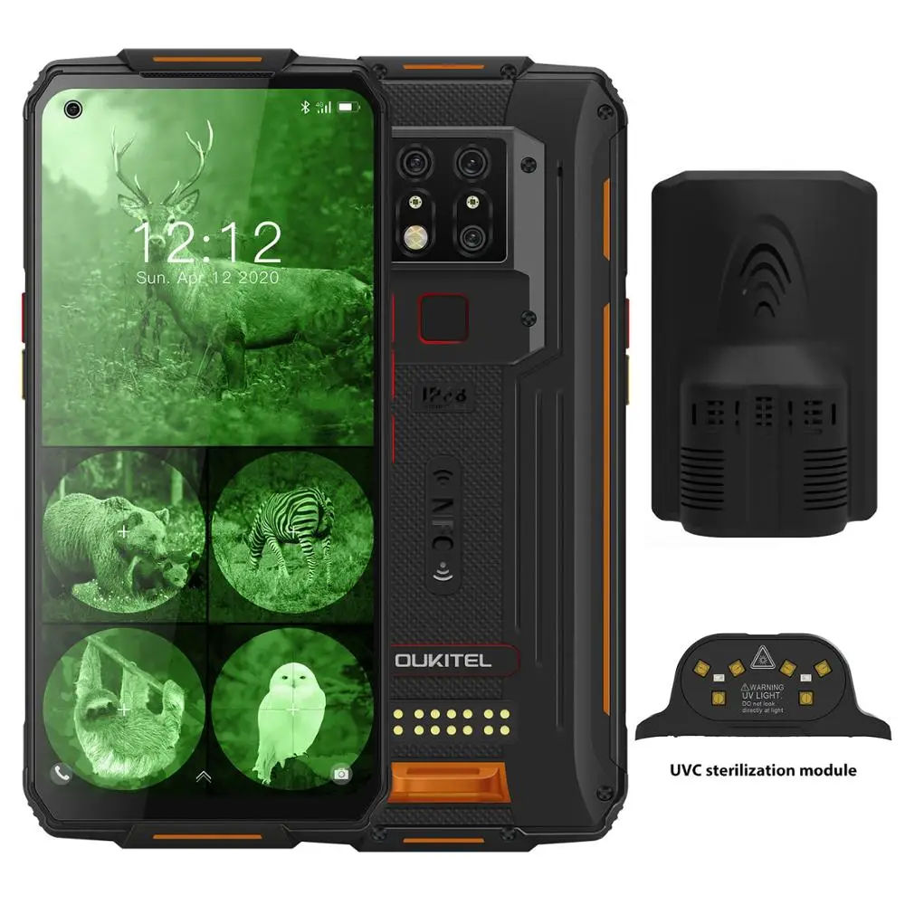 OUKITEL WP7 Rugged 8000mAh 6.53'' Infrared Night Vision 48MP Triple Cameras 8GB 128GB Octa Core NFC Module UVC Rugged Smartphone