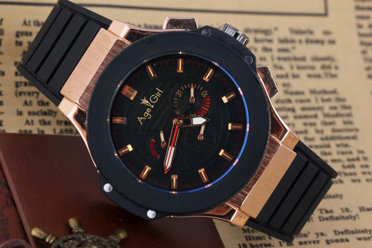 

Men Luxury Brand New Automatic Self Wind Mechanical Rose Gold Silver Black Stainless Steel Rubber Strap Big Sport Watches 46MM