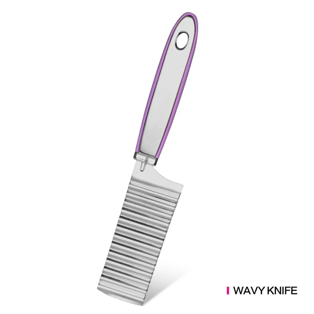 

Manual stainless steel wavy knife french fries cutters for vegetable fruits