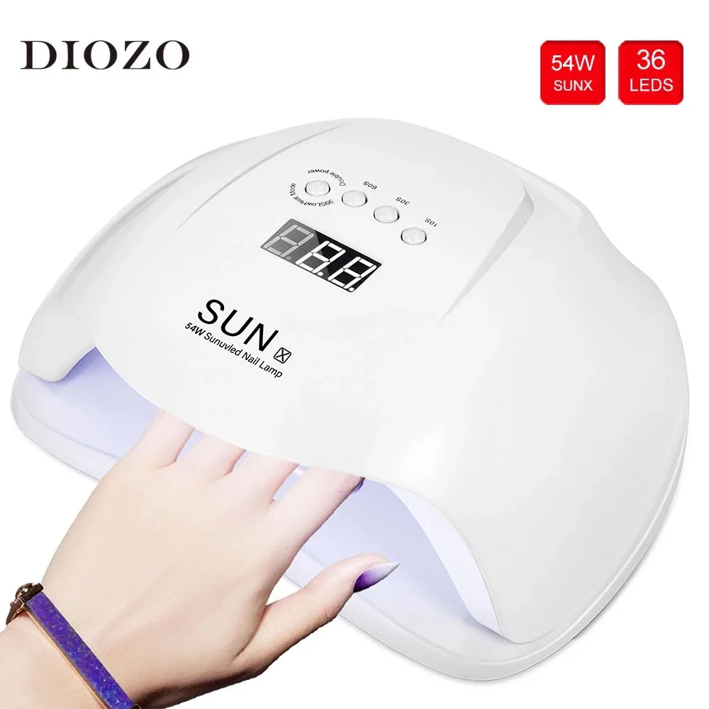 DIOZO SUN 5X Plus UV LED Lamp For Nails Dryer 54W Ice Manicure Gel Nail Drying Varnish | Красота и здоровье