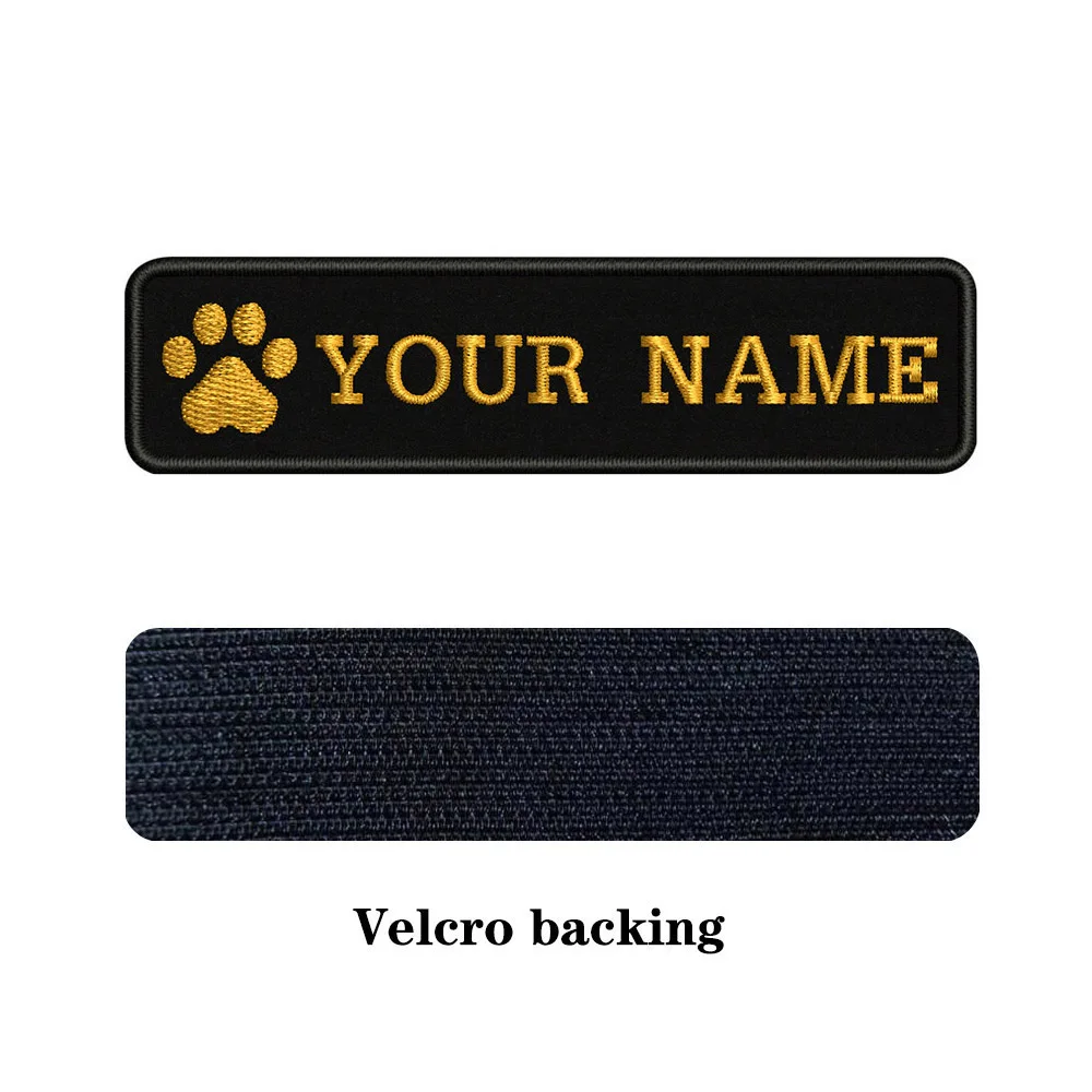 brown-Velcro Вышивка на заказ собачья лапа имя заплатка с текстом 10 см* 2,5 см значок железная или пришить или липучка Подложка для одежды брюки рюкзак шляпа - Цвет: brown-Velcro