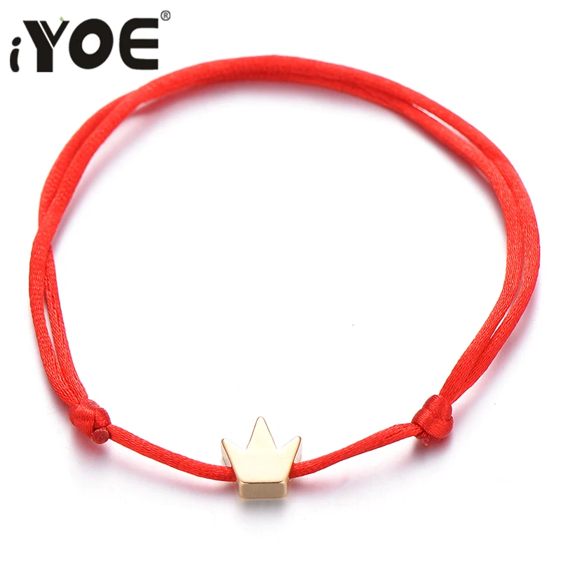 IYOE ручной работы Lucky браслеты из красной веревки для женщин мужчин детей