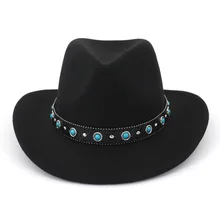 Модная дизайнерская мужская и женская теплая Зимняя шерстяная фетровая шляпа с широкими полями, ковбойская шляпа, новинка AD0781