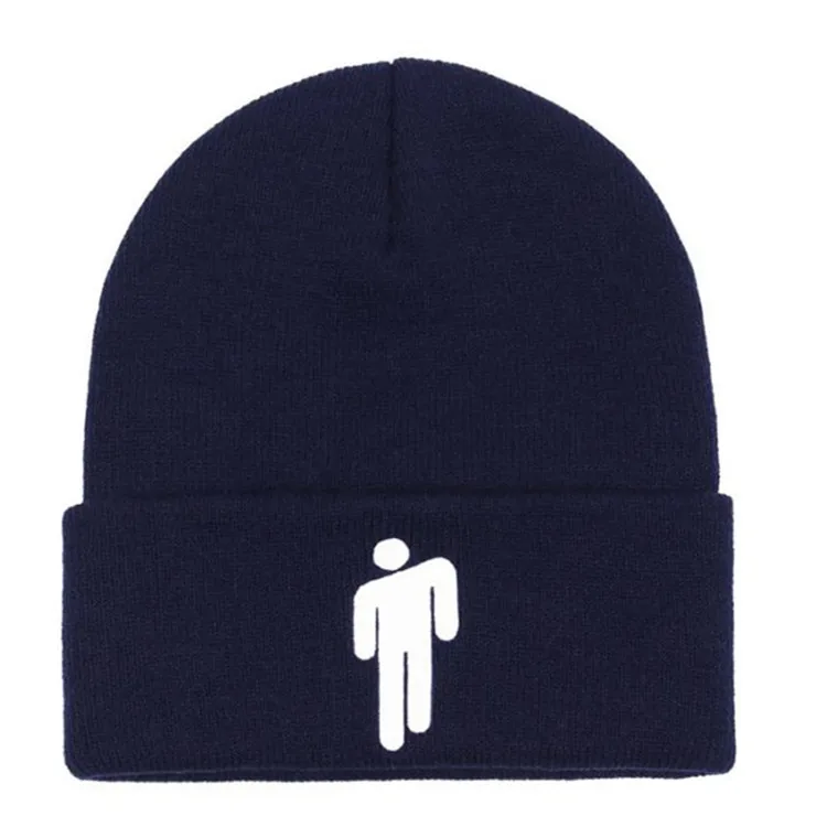 2 Шапки бини с вышивкой Billie Eilish, женские зимние шапки, теплые вязанные шляпы, мужские одноцветные хип-хоп повседневные уличные шапки, шапки, BAG4144 - Цвет: 2