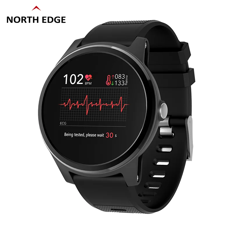 Умные часы NorthEdge Спорт на открытом воздухе браслет сенсор пульса ECG и PPG часы Сенсорный экран reloj Интеллектуальный умный часы фитнес