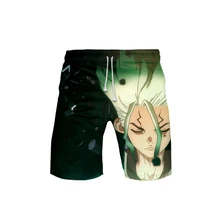 Dr. stone/3D пляжные модные крутые летние шорты с рисунком из мультфильма, повседневные популярные шорты для улицы, Мужские штаны, хипстер, Новинка