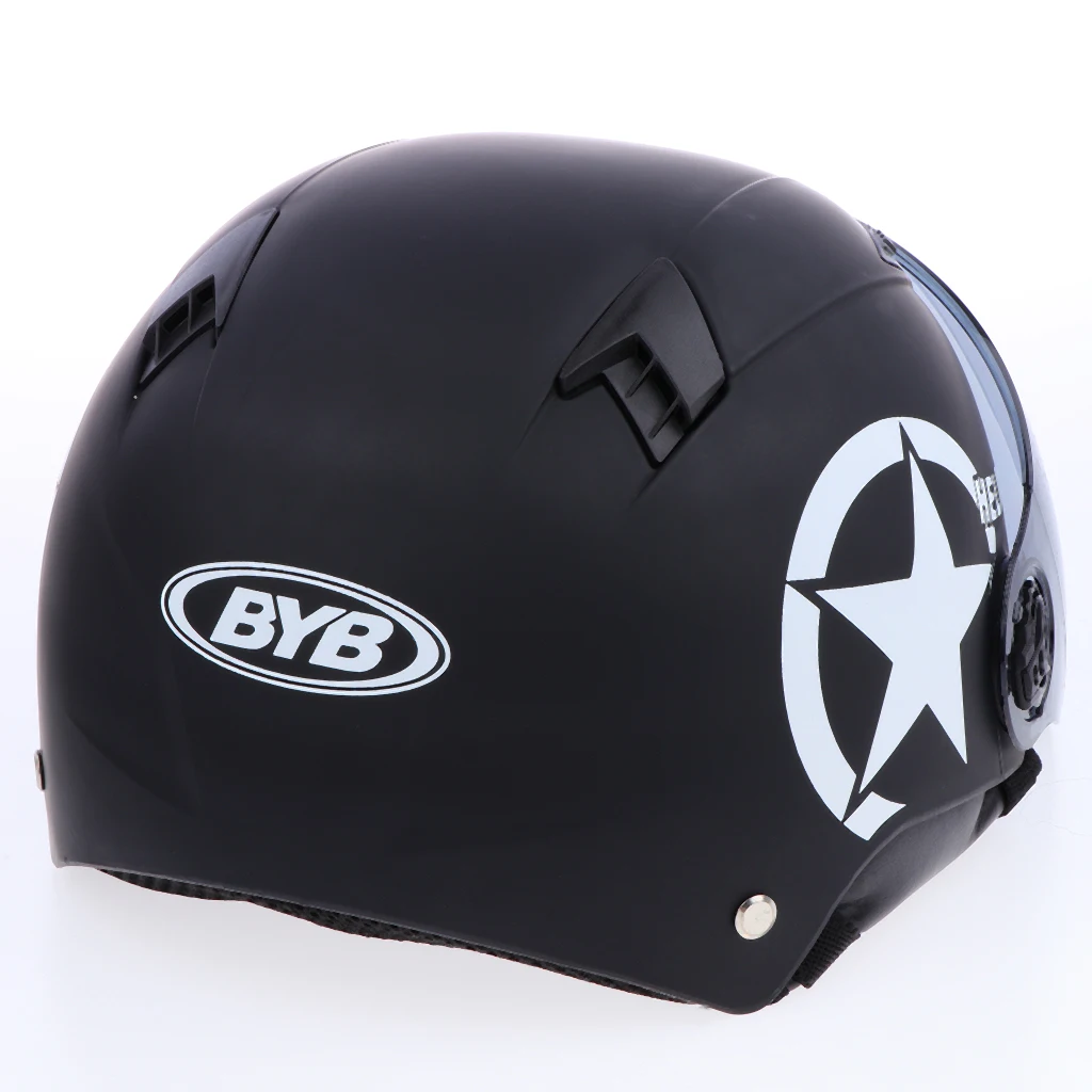 Single Visor Flip up Modular Half Face Helmet Mock Black +Tawny