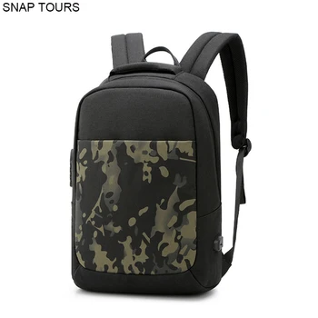 

SNAP TOURS 2019 Nylon Zipper Anti Theft Backpack For Men Casual Notebook Backpack With Charging Male Travel Bagpack