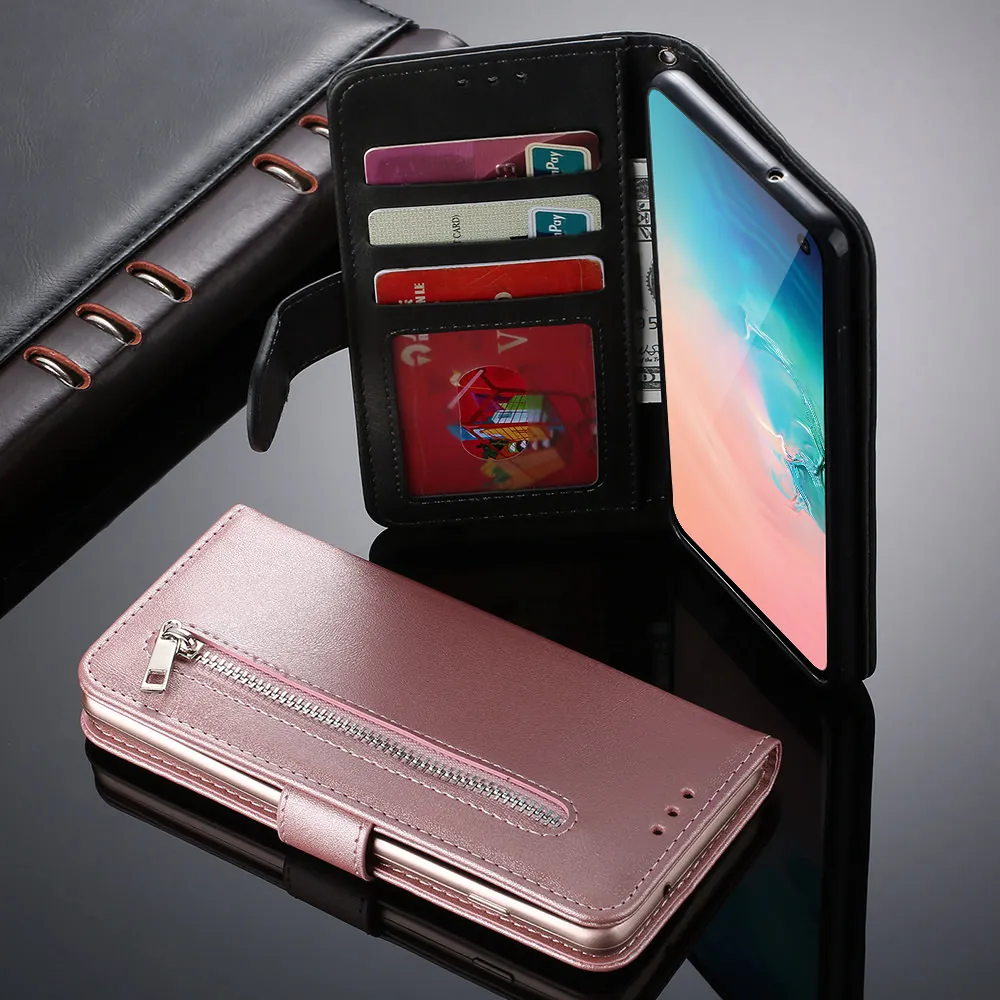 LAPOPNUT Магнитный кожаный чехол-бумажник на молнии для Samsung Galaxy S20 Ultra Note10 5G S10e S10 S8 S9