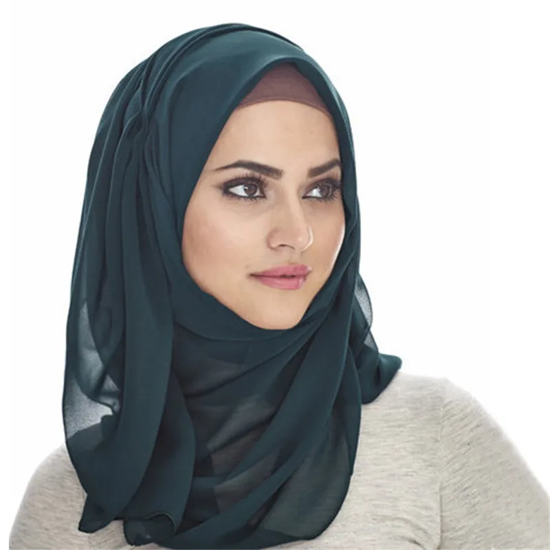 2019 женский простой пузырьковый шифоновый шарф хиджаб женский головной Снуды исламский головной платок шифоновые платки хиджаб femme musulman