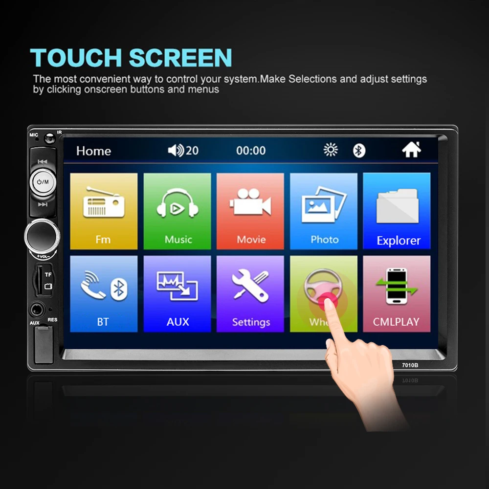  7'' Car Radio HD touch screen Support Android Iphone Mirror Link Bluetooth FM AUX USB SD 2 din Car 