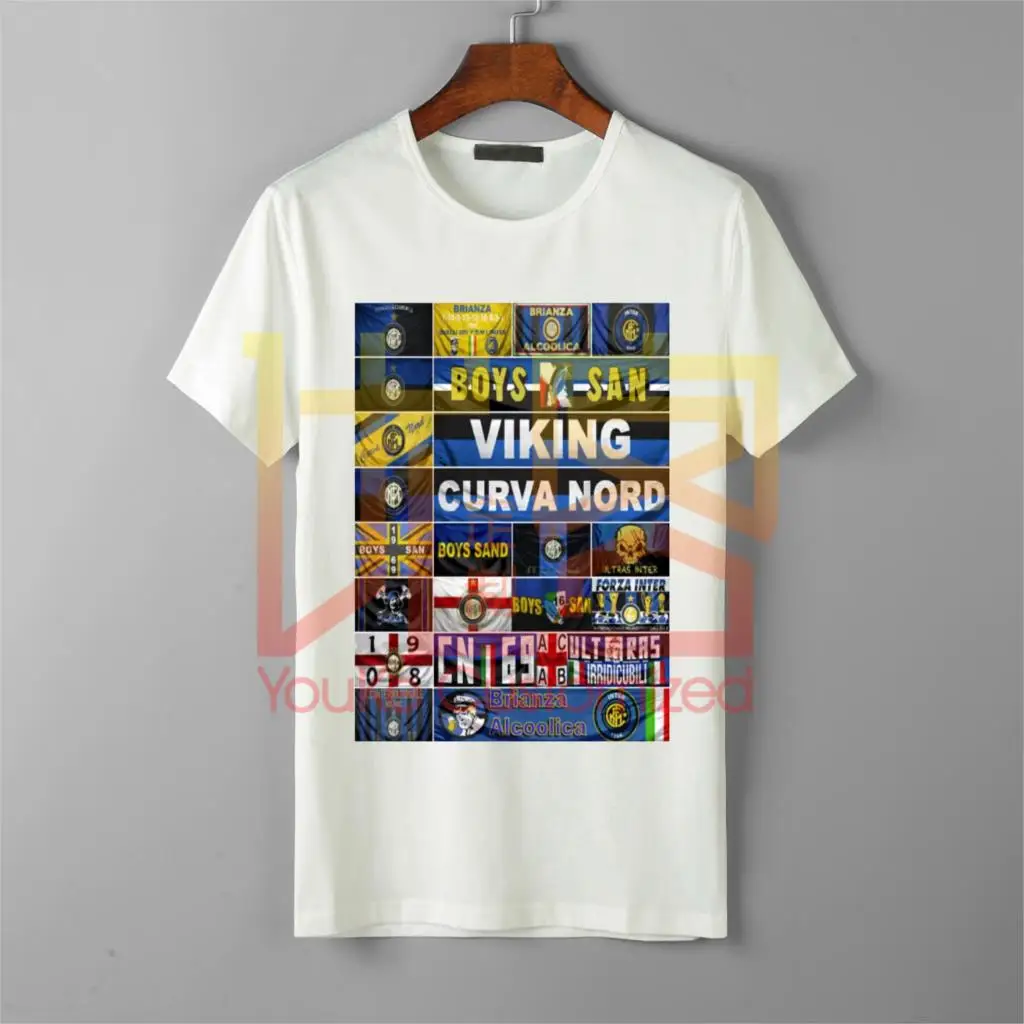 Новинка футболка для мальчиков с надписью tribute ultras inter milan vikings curve north Мужская