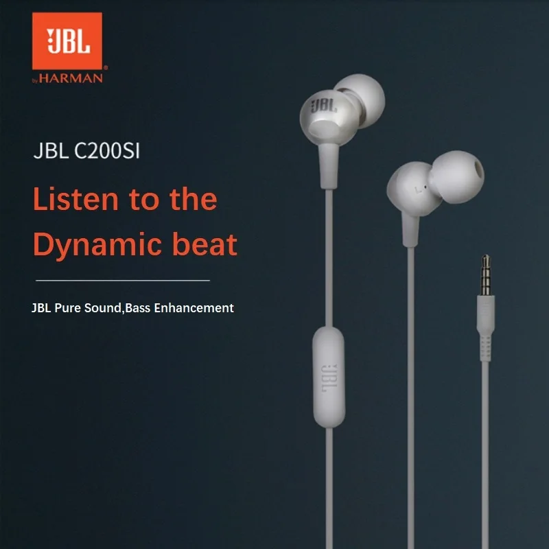 JBL C200SI бас стерео наушники Go для Мобильные телефоны Android IOS телефоны наушники как рок Циркон аудиофоны с микрофоном наушники