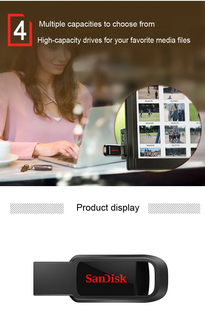 Флеш-накопитель SanDisk USB 128 ГБ/64 Гб/32 ГБ/16 ГБ, флеш-накопитель, флешка, флеш-диск USB 2,0, карта памяти, usb диск, usb-флешка