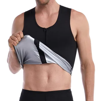 

Bodysuit Men Sweat Vest Body Shapers Zip Tank Tops Waist Trainer Slimming Pants Modeling Belt Losing Weight Sauna Suit Underwear