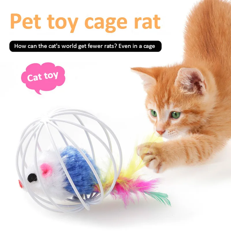 Rolling Ball Cat Toy Little Mouse Puzzle Prisoner Rat Dog Toy Ball Cage