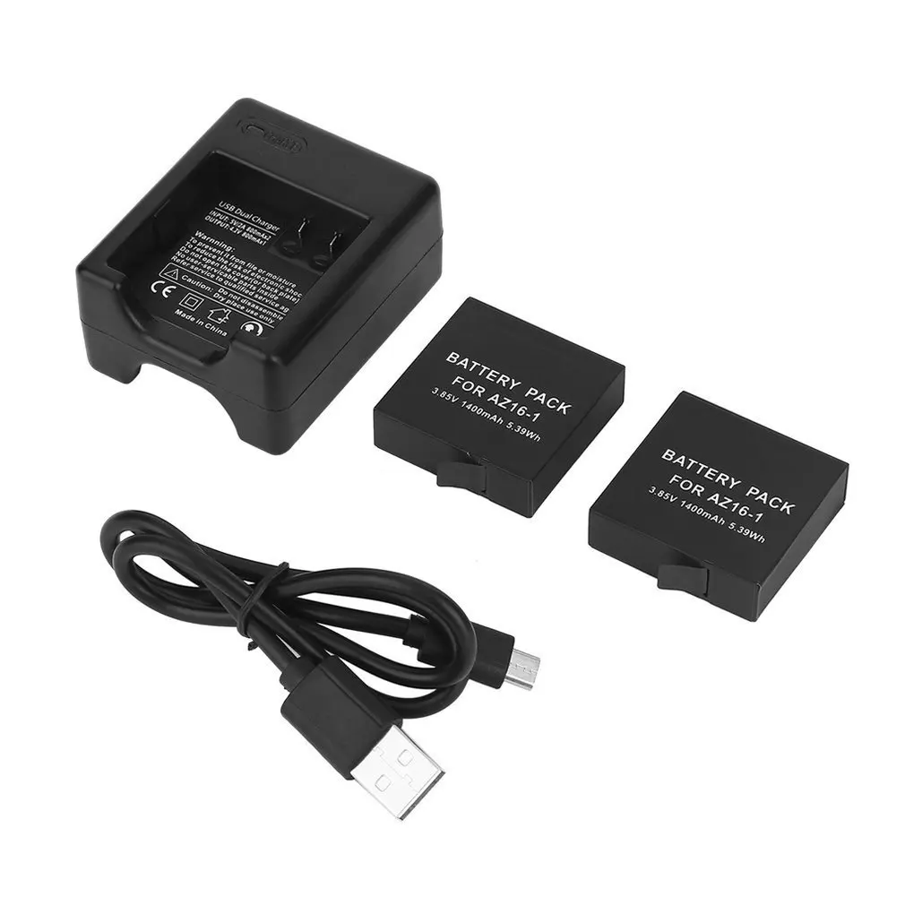 

3.85V 1400mAh USB Dual Charger With Battery For Yi 2 II 4K For Original Sport Yi 4K Action Camera Accessories