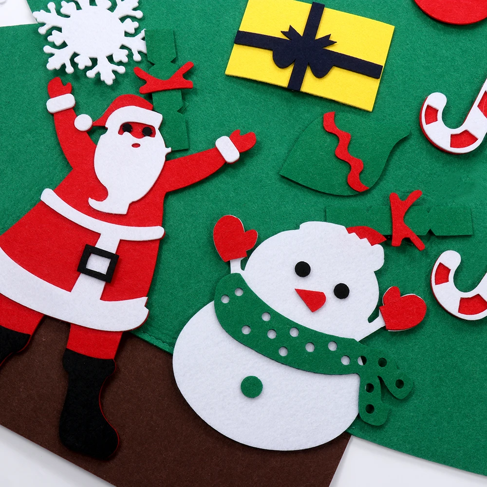 1 шт. DIY войлочная Рождественская елка подарки на год детские игрушки искусственное дерево дверь настенные подвесные украшения Рождественское украшение двери