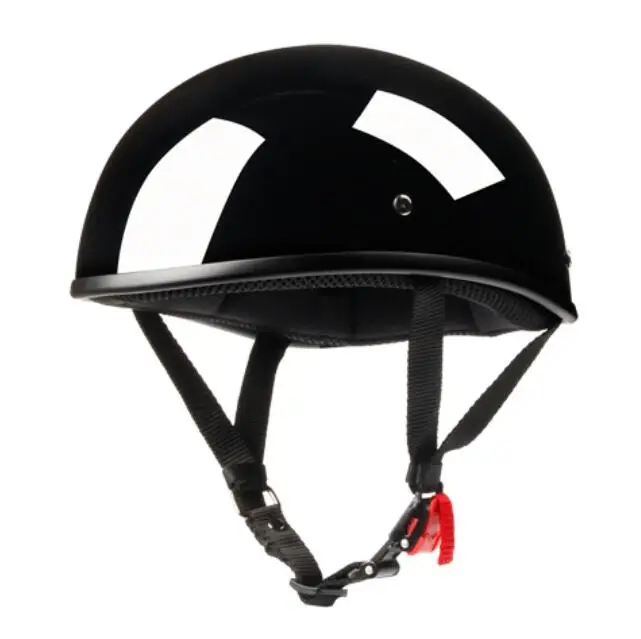 Половина лица винтажный мотоциклетный шлем Ретро DE Kask, кафе гонщик, скутер, крейсер, чоппер, матовый черный, EPS подкладка, DOT утвержден - Цвет: A
