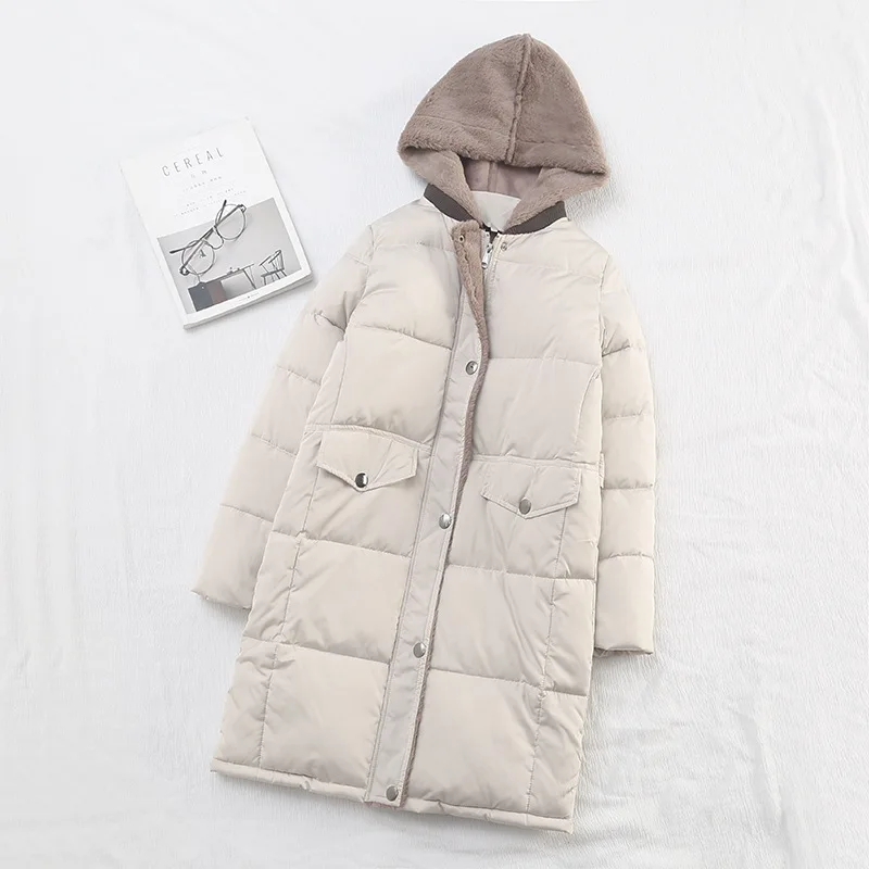 

2018 Autumn And Winter Korean-style Women's Mid-length Balaclavas Dual Pocket Cotton-padded Clothes Da1618