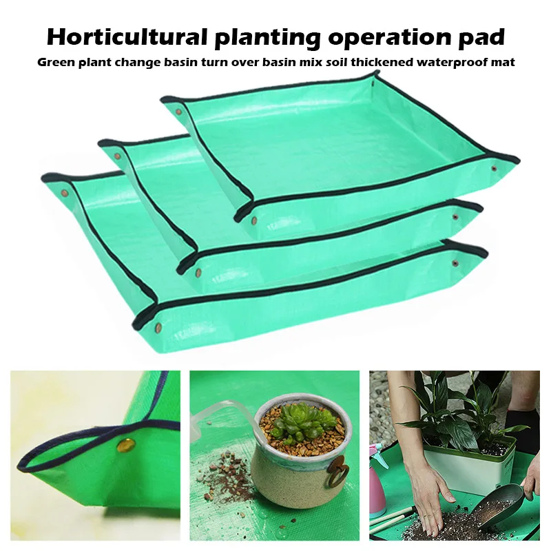 small flower pots Planting Mat PE Gardening Potting Mats Reusable Garden Transplanting Pad Waterproof Plant Repotting Mat Flower Plant Tray Pads hanging plant holders