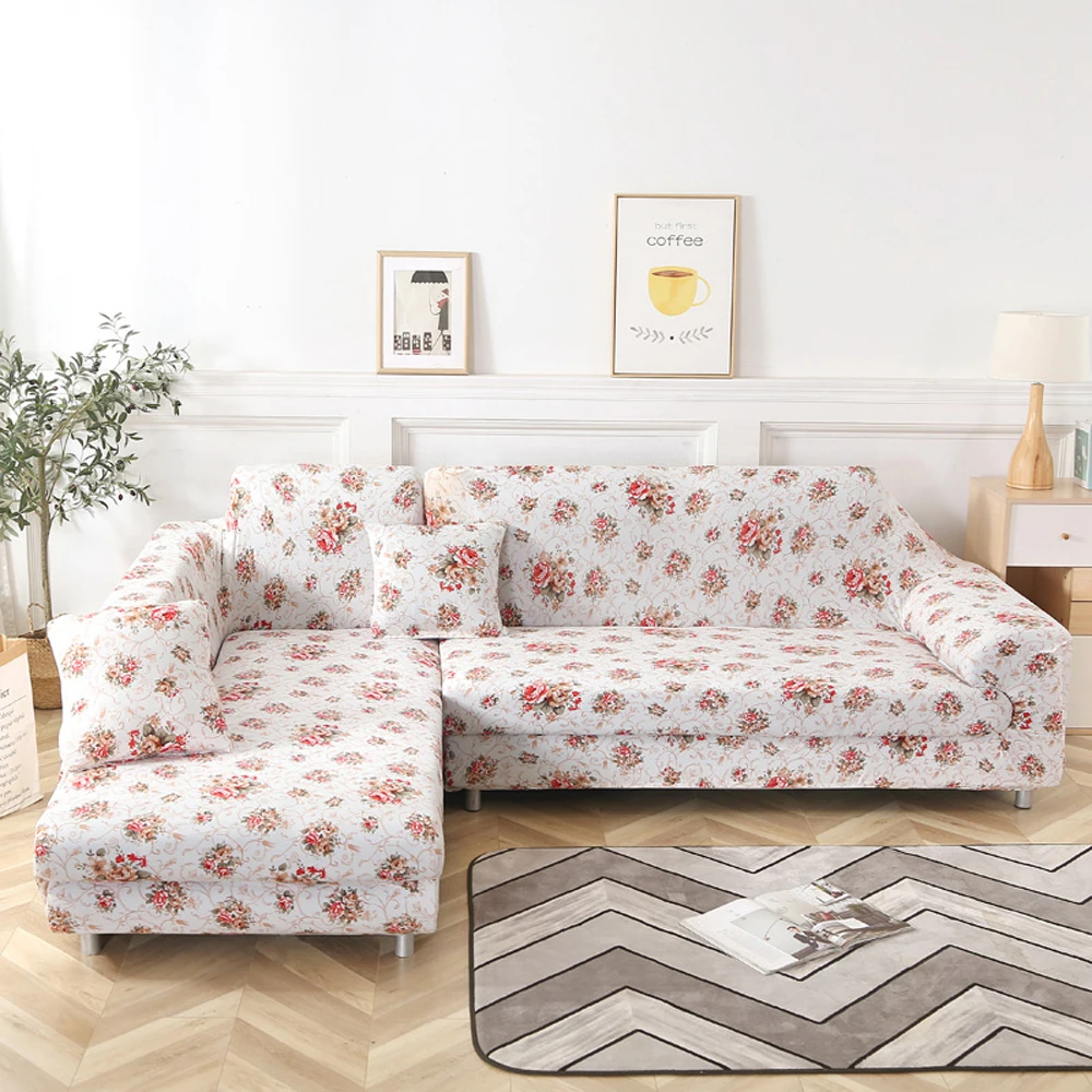 I 2 Pcs Sofa Covers for Corner Sofa L Shaped Sofa Living Room Sectional Chaise Longue spandex Slipcover Corner Sofa Covers Stretch - Цвет: I