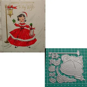 

Christmas Vintage Girl Cutting Dies For Scrapbooking Card Handmade Paper Craft