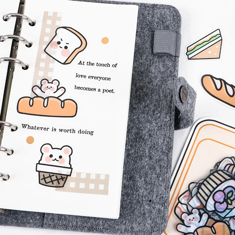 45pcs Kawaii Cute Stickers Korean Stationery Cartoon Stickers Bullet  Journaling Decoration Diary Album Stickers Waterproof