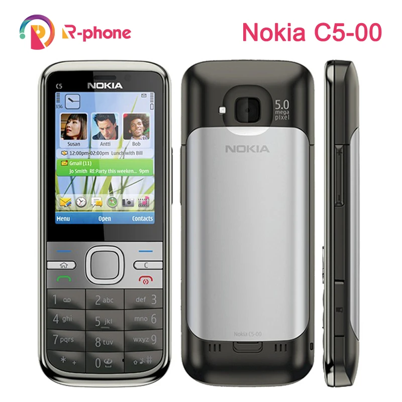 Nokia C5 00 C5 Tan Trang Lại điện Thoại Di động 2g 3g Gsm Tiếng Do Thai Tiếng ả Rập Nga Ban Phim điện Thoại Di động Mở Khoa Refurbished Cellphones Mobile Phone Unlockedmobile