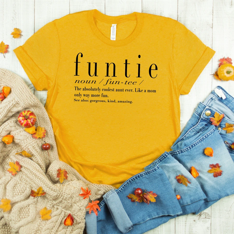 Funny Auntie Vibes T-Shirt For Women | Cute Graphic Tee, Soft Cotton Blend, Gift For Aunt