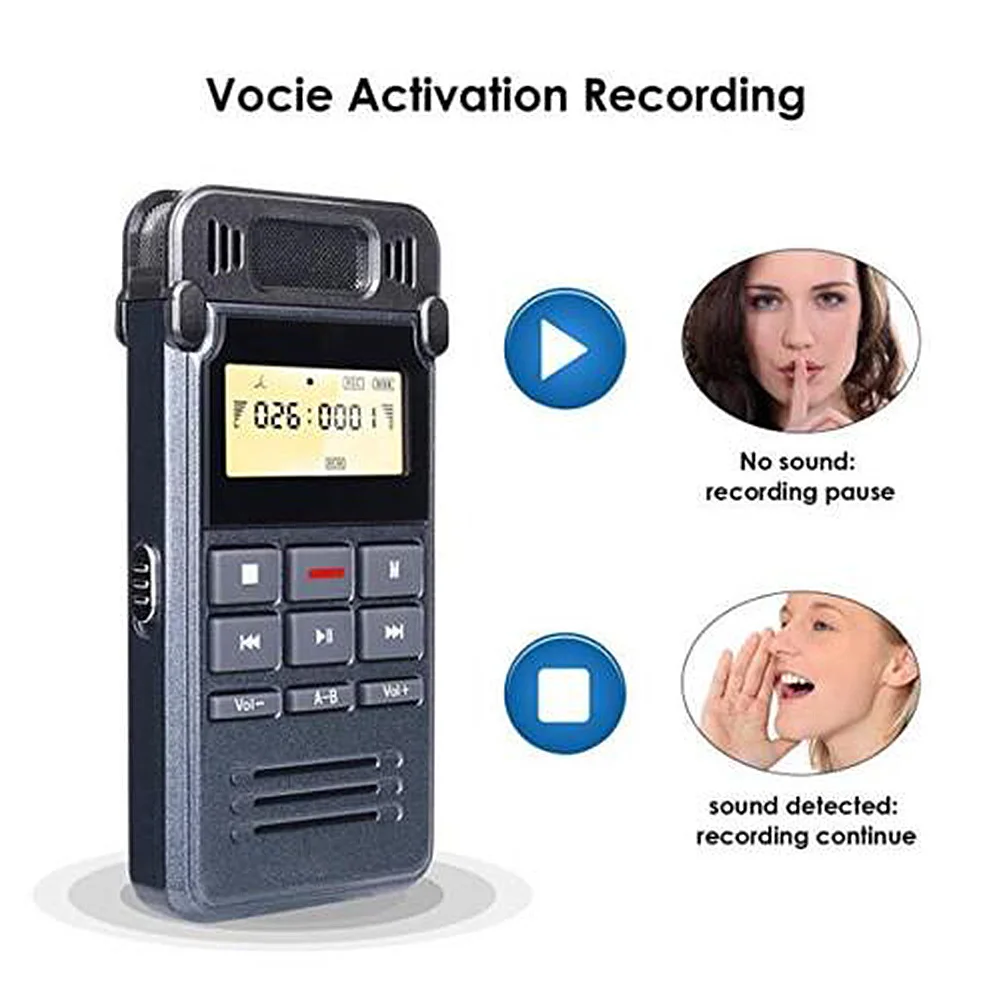MP3-плеер Диктофон с шумоподавлением цифровые конференции диктофон портативный звук аудио зарядка через usb лекции интервью