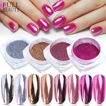 Золотая, серебряная, розовая, металлическая зеркальная пудра для ногтей, блестящие хлопья, наборы голографической хромовой пудры для маникюра CHC/ASX-2
