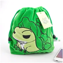 Модный плюшевый Кошелек для денег, для игр, путешествий, с рисунком лягушки, плюшевое мультипликационное мягкое симпатичное, на шнурке, карман для хранения, сумки для закусок, косметичка