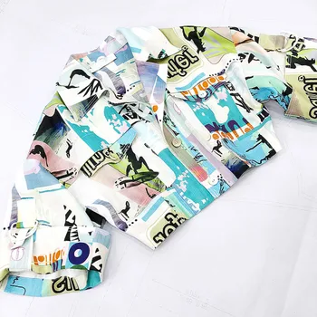 

Holiday Style Linen Blouses Women 2020 Spring Summer New Arrival Beach Runway Fashion Hand Painting Loose Blouses