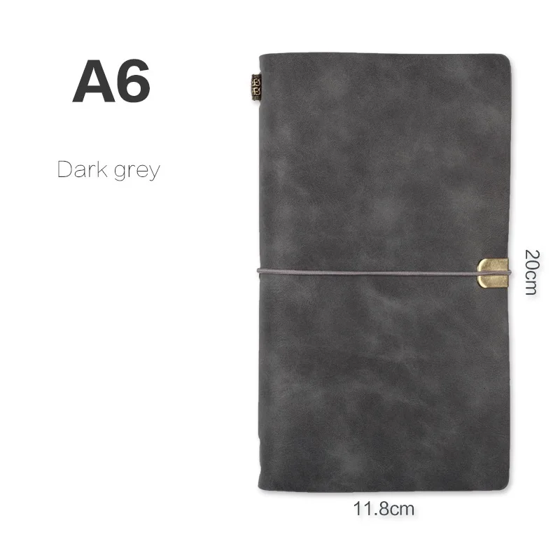Dark Grey - PU Ретро Бизнес спираль Padfolio Journal дорожная записная книжка из искусственной кожи наклейки для дневника DIY карманный размер - Цвет: Dark Grey - PU
