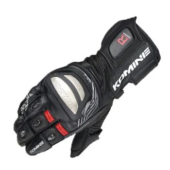 

New Men Motorcycle Gloves Leather Titanium Alloy Protection Komine GK-212 Motocross Racing Riding Gloves Long